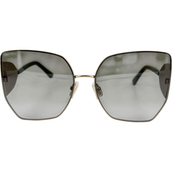Jimmy Choo River S Womens Metal Sunglass 0763HA Gold Mud 61-16 Gray Gradnt Italy - Picture 3 of 5